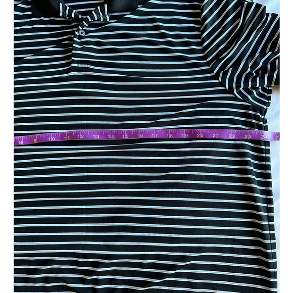 RLX Ralph Lauren Black Striped Performance Wear Short Sleeve Polo, Size L - Picture 4 of 6
